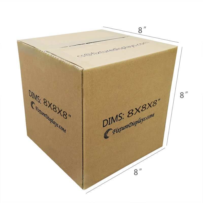 20 Pack 8 X 8 X 8" Printed Shipping Boxes, Singlewall B Flute Cardboard Box For Shipping, Mailing, Packaging And Storage
