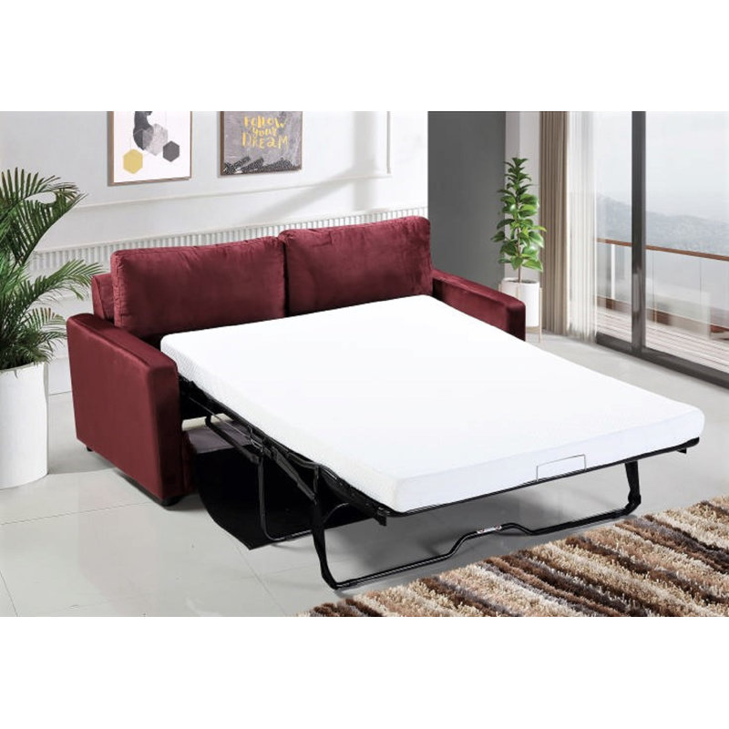 Knightsville 70'' Upholstered Sleeper Sofa, Burgundy