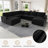 Storage U-Shaped Sectional Corner Sofa With Two Ottomans-1872039477