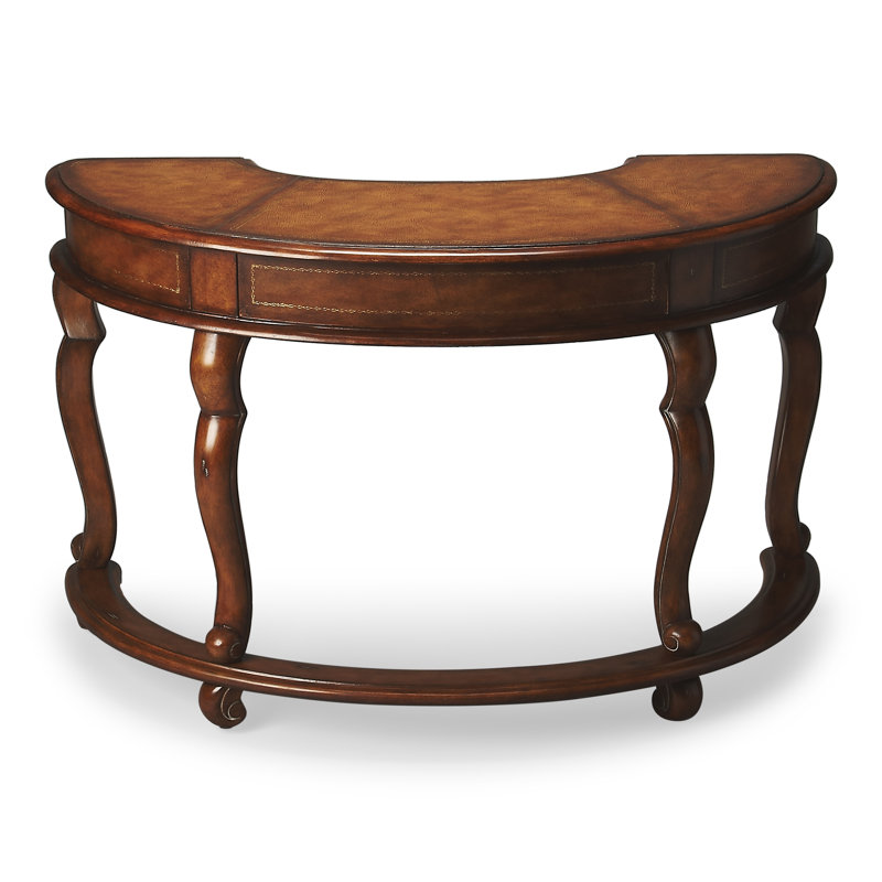 Brava Faux Leather Demilune Desk