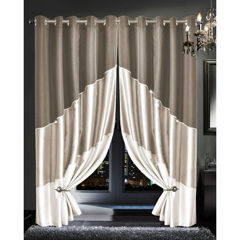 Room Darkening Curtain Panel Pair, Gold, 183cm Width x 167cm Drop