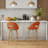 Mid-Century Swivel 26" Counter Stools, Faux Leather Upholstered Barstools with Cutout Back and Solid Wood Legs-1025754121