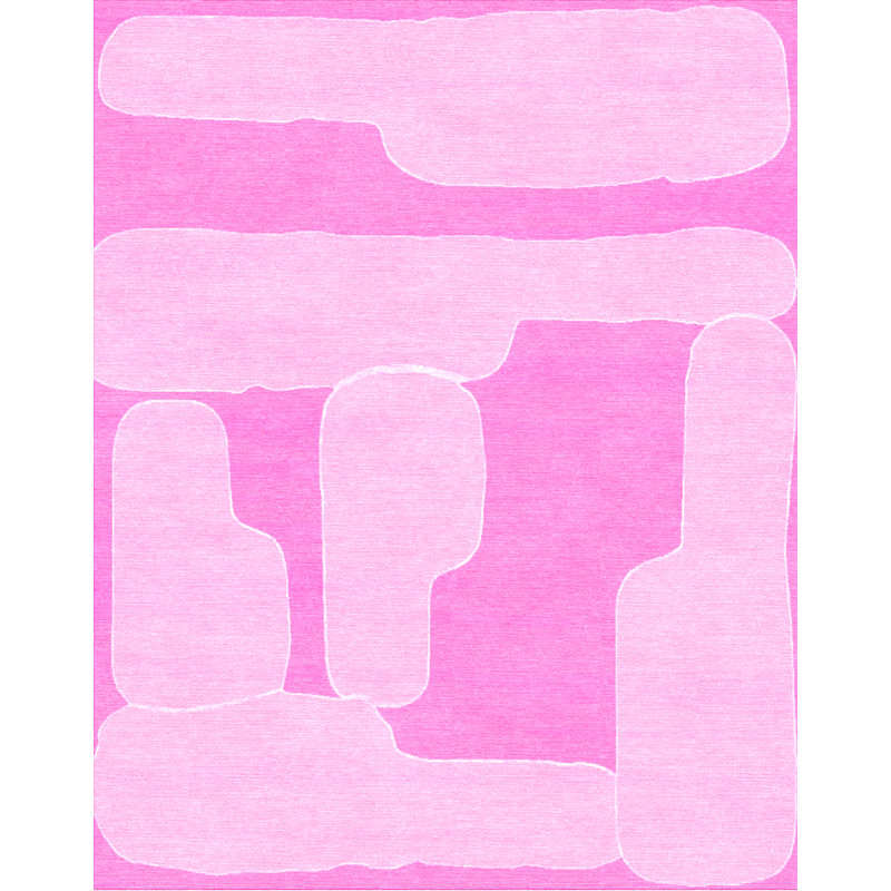 VSU Rugs Hand Loomed Abstract Area Rug in Pink, Rectange 5' x 7'