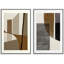 Collage de style rétro Mid-Century Polygone, impression sur toile, 2 pièces-91069415-91069412