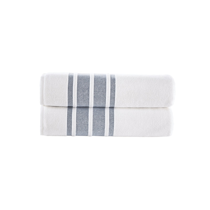Bordure contrastante Brooks Brothers, Marine, Draps de bain - paquet de 2