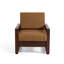 Chaise d'extérieur en bois de teck massif Gustina avec coussin et accoudoirs-367615830-367615825