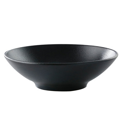 G.E.T. High-Strength Porcelain Salad Bowl, 18 Ounce, Black (Set of 12)