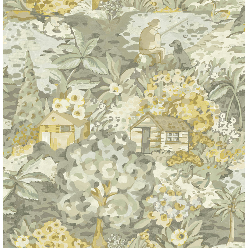 Papier peint adhésif Spice Le Forestier, Jaune/gris