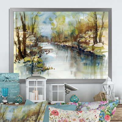 " Summer River Landscape Illustration II "