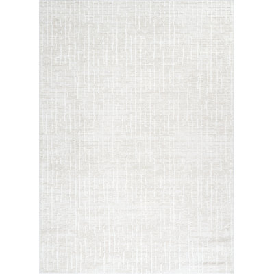 Abani Rugs Verona VER120A Modern Ivory Beige Geometric Textured Grid Pattern Area Rug
