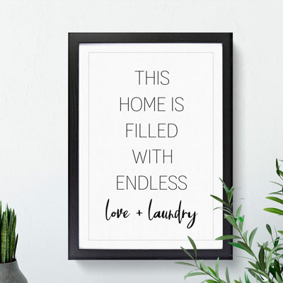 Endless Love and Laundry - Framed Print