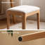 Tabouret de coiffeuse moderne en chêne massif avec siège rembourré en lin-975794785-984270837