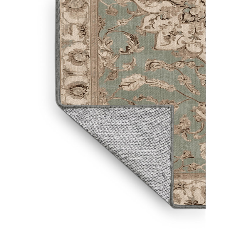 Tapis gris Tabriz lavable à la machine, Rectangulaire 3 pi x 5 pi