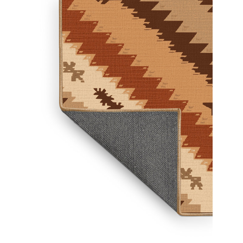 Tapis oriental moelleux doux et moelleux de style oriental brun - reliure brun clair, 5 x 7
