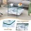 Table basse carrée 31,4 pouces à deux niveaux - une combinaison élégante de verre transparent et d'autocollant en marbre. Elle peut être utilisée comme table basse, table d'appoint ou présentoir.-855776231-855776234