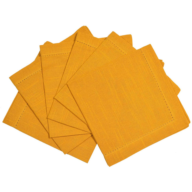 Azelia Cotton Solid Colour Square Napkin, Musturd