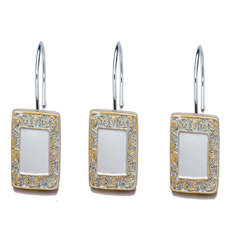 Crochets de rideau de douche Melvin, Argent