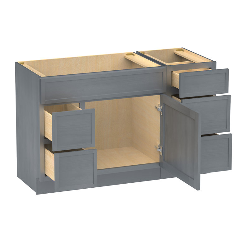 Base de meuble-lavabo simple 51 po seulement, Argent argent