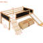 Lit mezzanine simple - Bois de pin, grimpeur, glissade et bac de rangement-864426533
