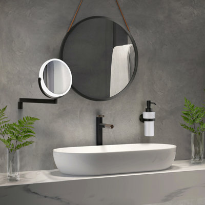 Wall-mounted LED Rechargeable 2-sided Shaving/make-up mirror 