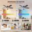Ventilateurs de plafond avec lumières, ventilateur de plafond à profil bas RVB 54 pouces avec lumière et télécommande, à intensité variable, moteur à courant continu réversible, silencieux, 6 vitesses, ventilateur de plafond encastré pour le sal-554546074-554546075