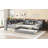 L-Shaped Platform Bed Twin Size With Trundle, Solid Wood Platform Bed With Storage Drawers And Shelves, No Spring Box Needed, Grey-2110153000