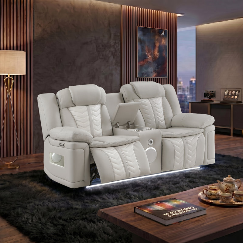 Causeuse Fuhrman en gris et glace, Gray/Ice