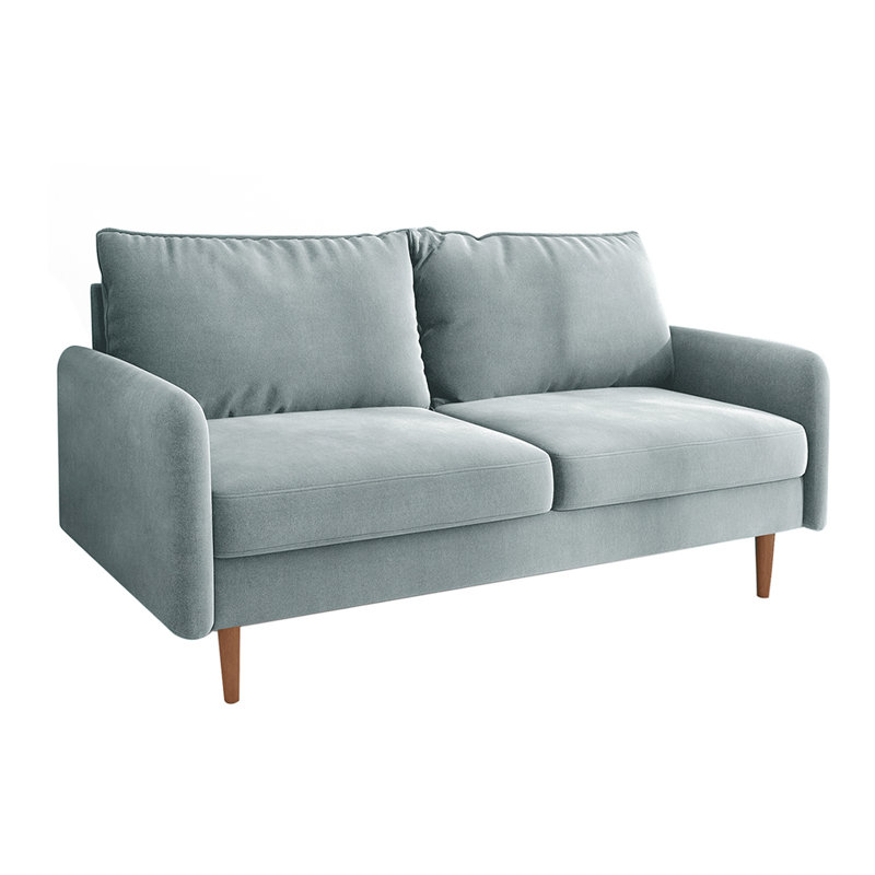 Hessville Sofa 57.8"  sofas Velvet Round Arm Apartment Loveseat, Sage Velvet