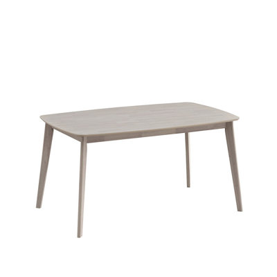 ACTU Wood Rectangular Modern Dining Table, White Wash Color