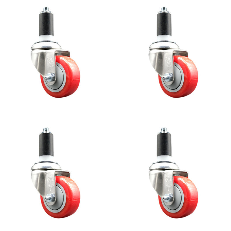 Polyurethane Casters, Maroon