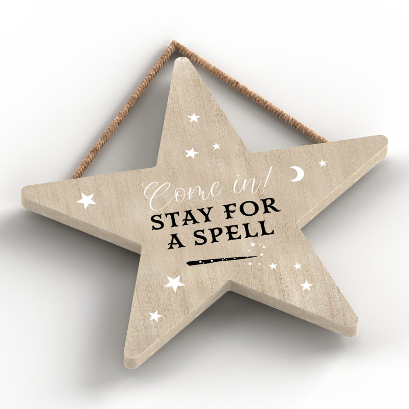 Witch Come In Wooden Star Plaque