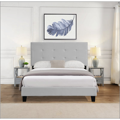Base de lit tapissier grand format avec tête de lit capitonnée