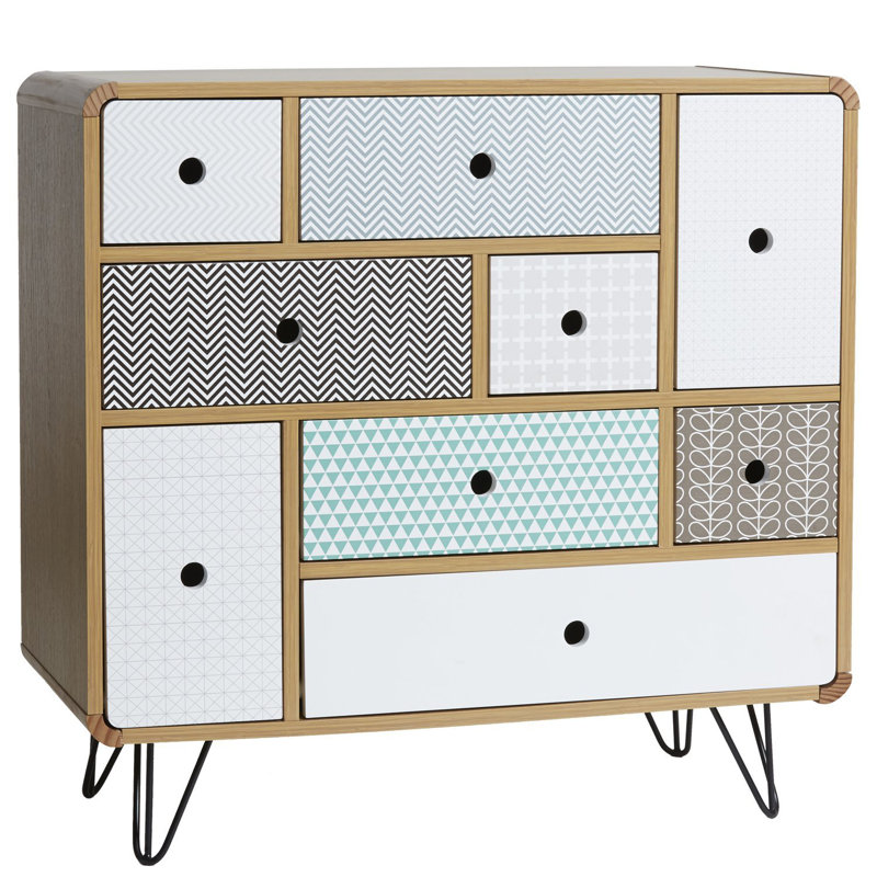 Mitford Solid Wood 80 cm W Chest of 9 Drawers