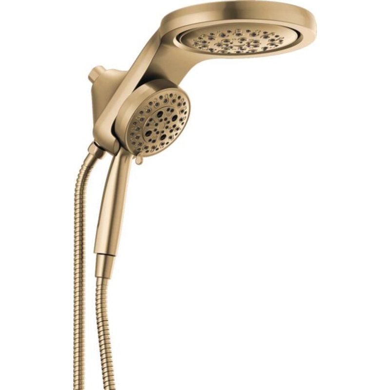 Hydrorain 5 Spray Dual Shower Head and Handheld Shower with Lumicoat and H2Okinetic 2.5 GPM, Champagne Bronze