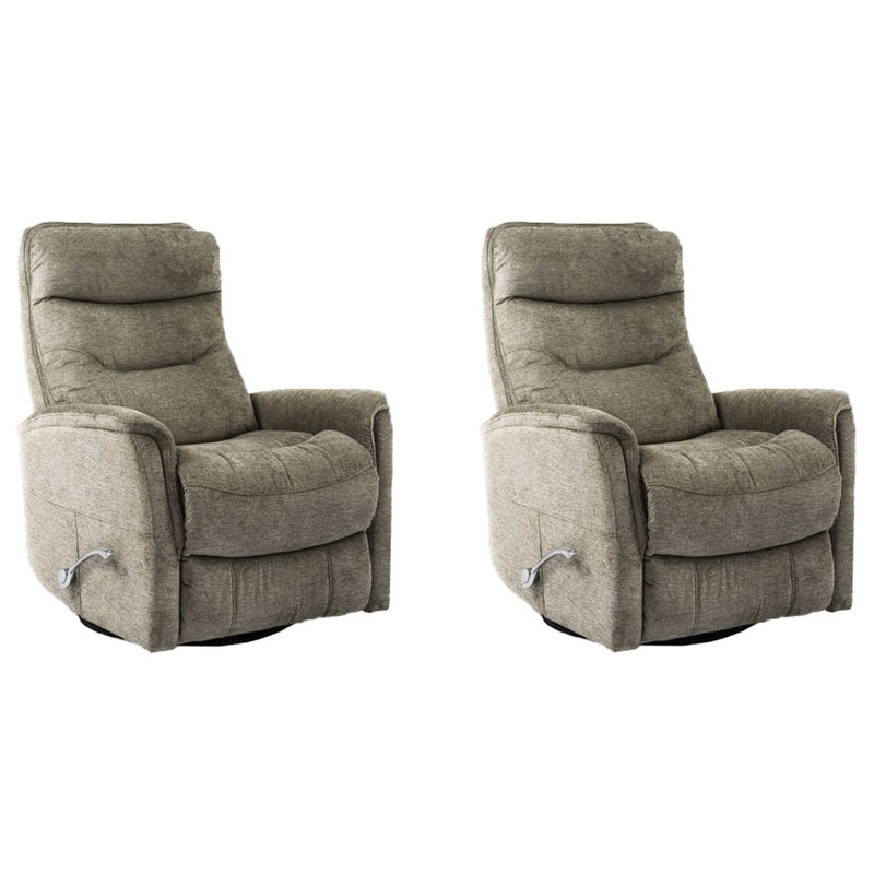 Akeelah Simon Swivel Glider Recliner Two Pack, Gray