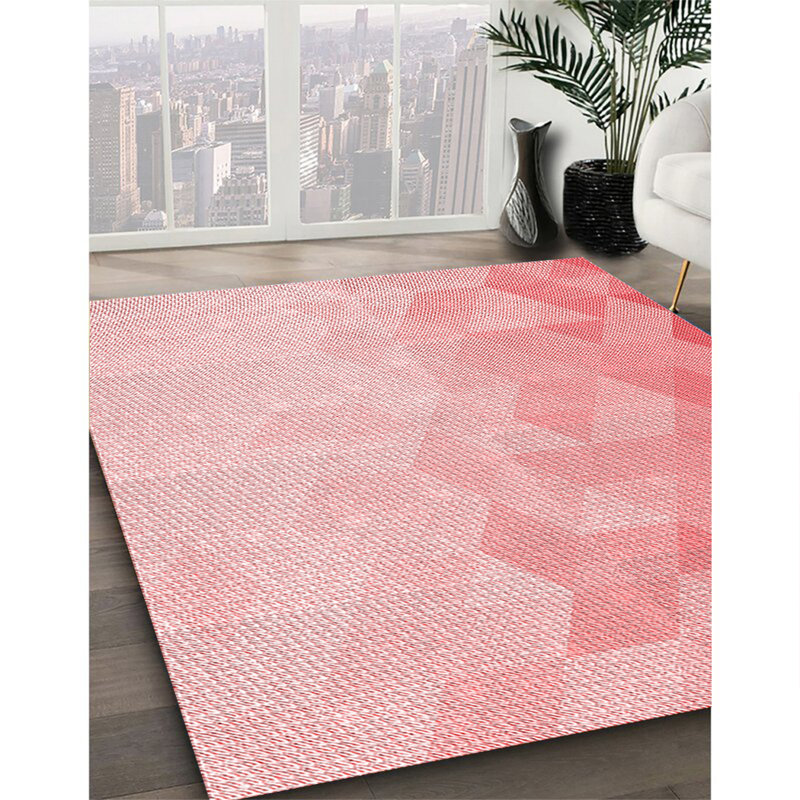 Tapis 100% à motifs lavables à la machine 2989 Pat3805 RD, Carré 6 pi
