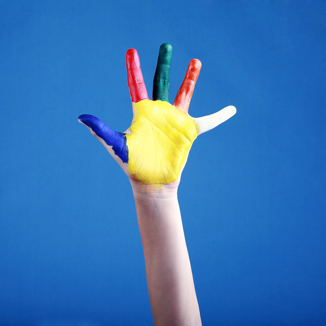 Child'S Hand Painted by Britus - Foto ohne Rahmen auf Leinwand