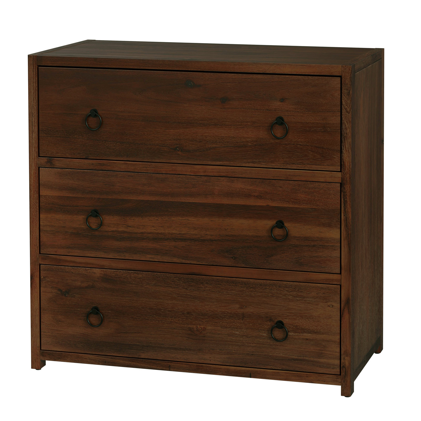 Elin 34" 3-Drawer Dresser, Walnut Brown