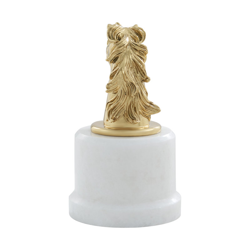 The Knight, White/Polished Brass
