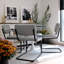 Dining Table Set For 4 - Tuilp Table With 4 Upholstered Dining Chairs (tubular Frame Grey)