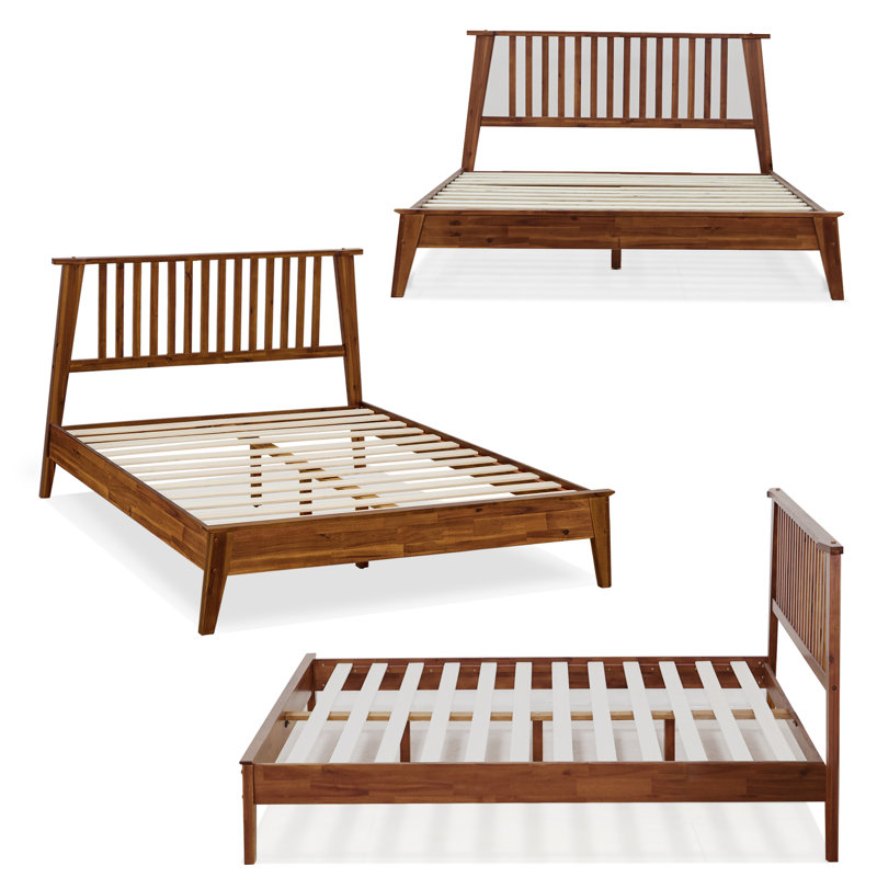 Kristoffer Premium Solid Wood Platform Bed Frame with Headboard – 800 lb Capacity, No Box Spring Needed, Fits All Mattresses