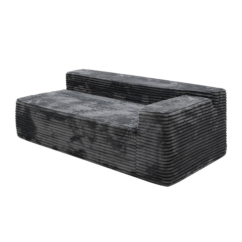Chaise longue rembourrée, Mélange de polyester gris