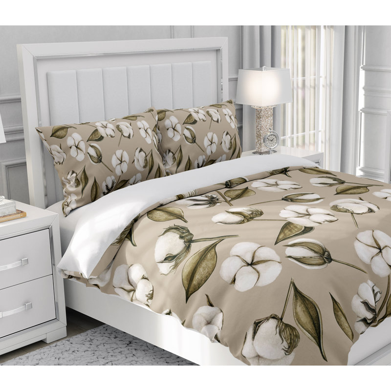 Floral Duvet Cover, King Duvet Cover + 2 King Shams