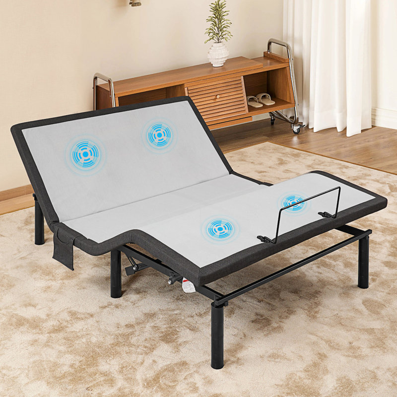 Lit ergonomique réglable, base zéro gravité avec télécommande sans fil, massage, veilleuse sous le lit et ports USB