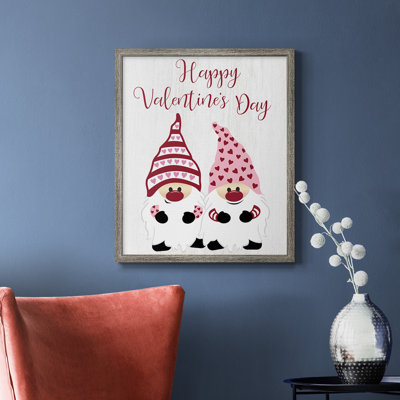 Toile encadrée de qualité supérieure des gnomes de la Saint-Valentin - prête à être accrochée
