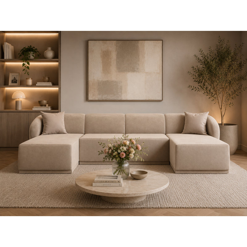 4 Seater Velvet Sofa & Chaise