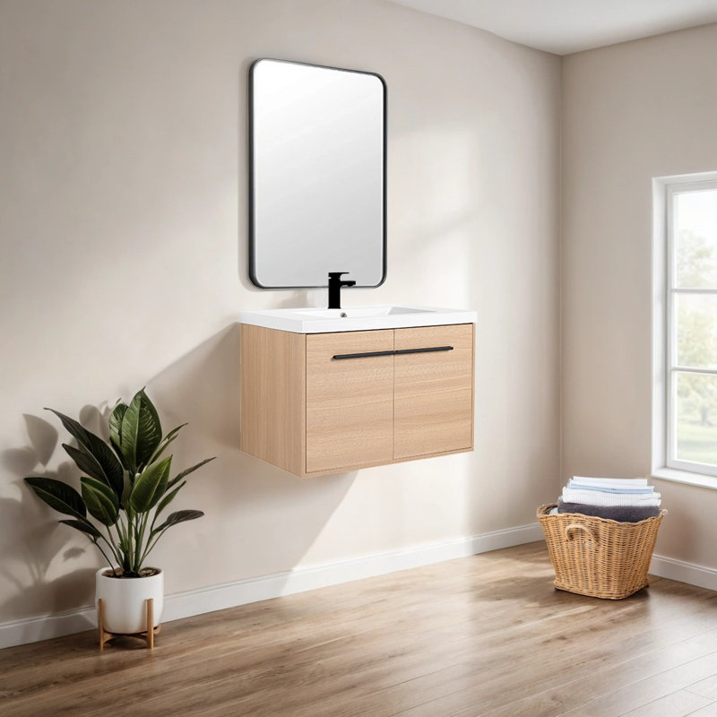 Meuble-lavabo simple 29,52 po avec plateau en résine Nawab