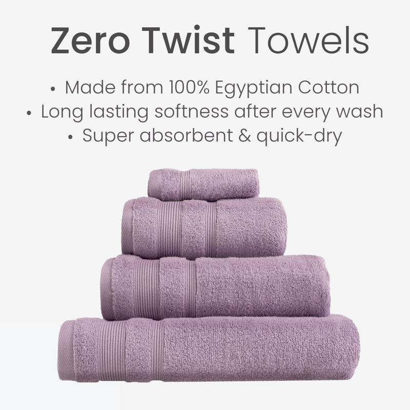 Luxury Egyptian-Quality Cotton Hand Towel Set, Heather