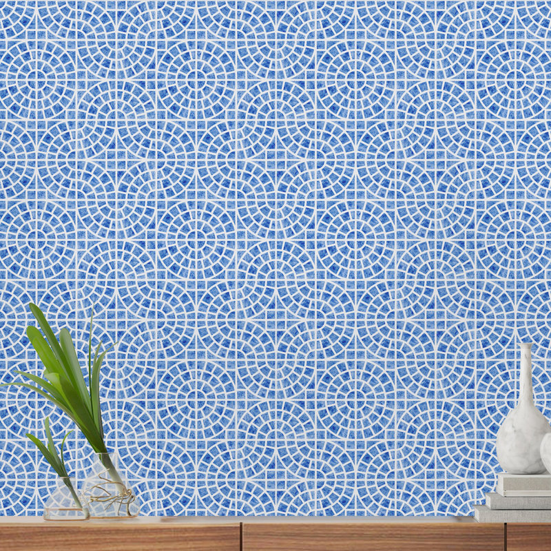 Rouleau de papier peint adhésif en céramique méditerranéen, L 16,67 po x l 25 po