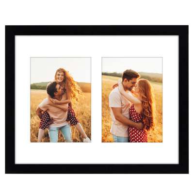 Merranda 11x14 Double Picture Frame - Fits Two 5x7 Photos with Mat - Shatter-Resistant Glass